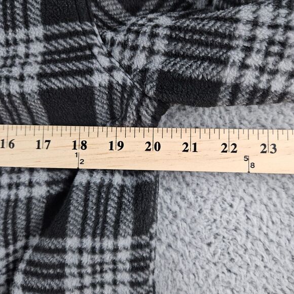 Volcom Shirt Mens Small Black White Plaid Long Sleeve Fleece Snap Closure - Picture 9 of 11